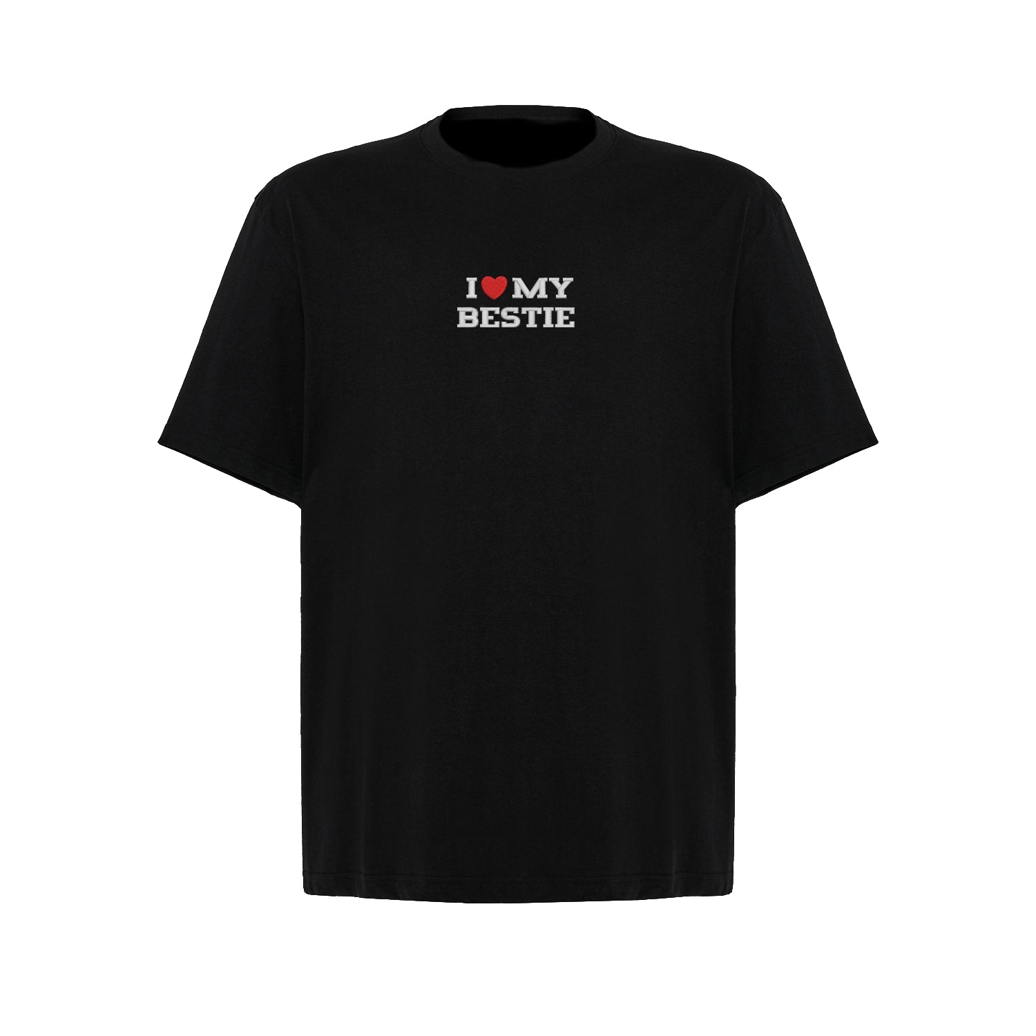 Koszulka oversize z haftem „I love MY BESTIE