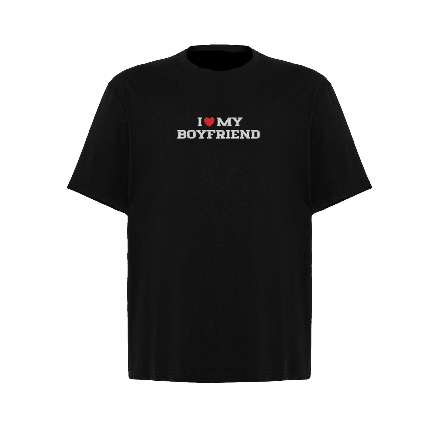 Koszulka oversize z haftem „I love MY BOYFRIEND"