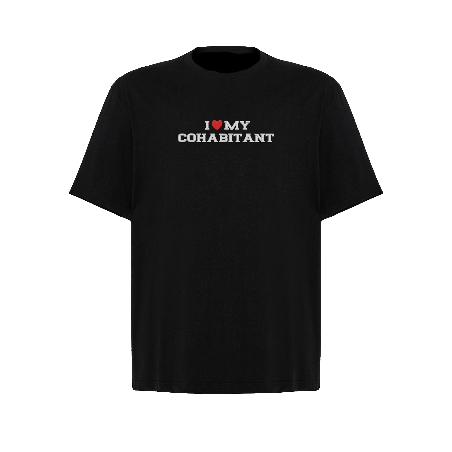 Koszulka oversize z haftem „I love MY Cohabitant