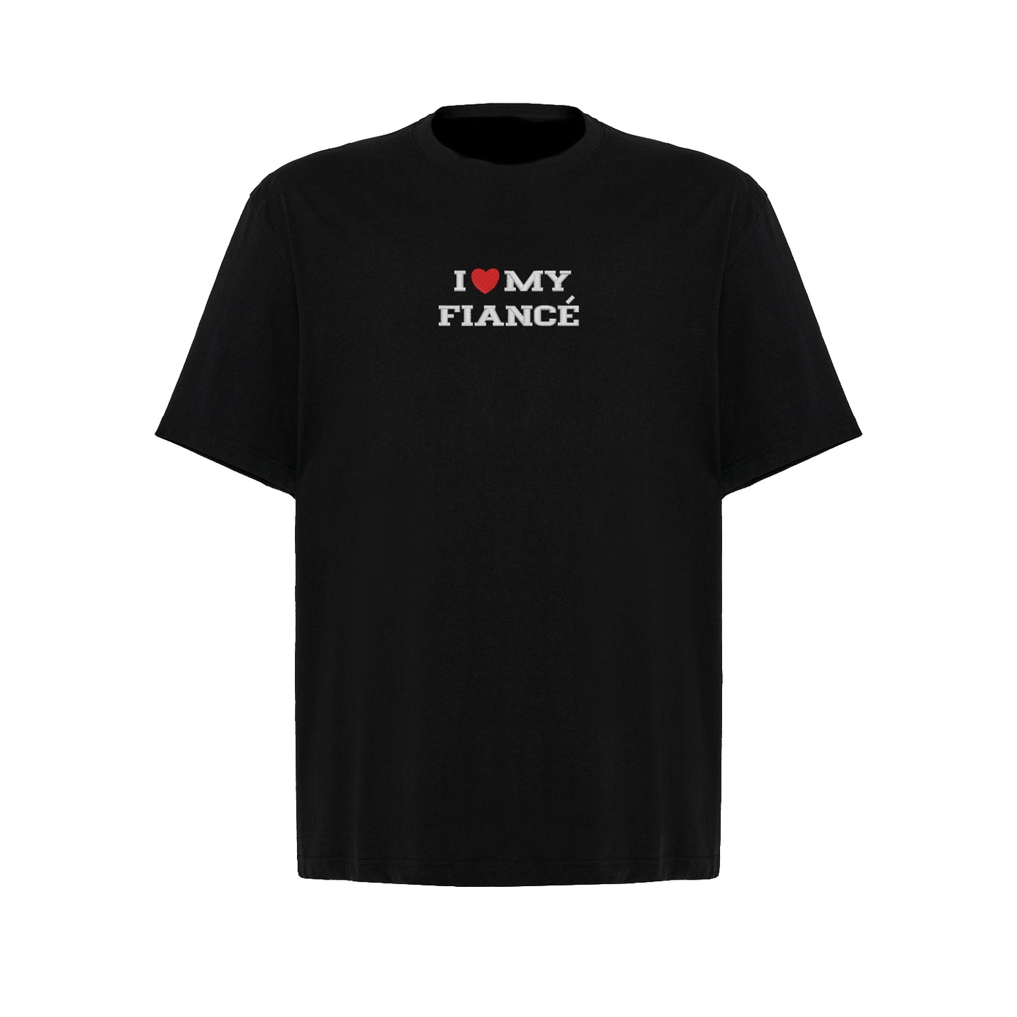 Koszulka oversize z haftem „I love MY FIANCE"