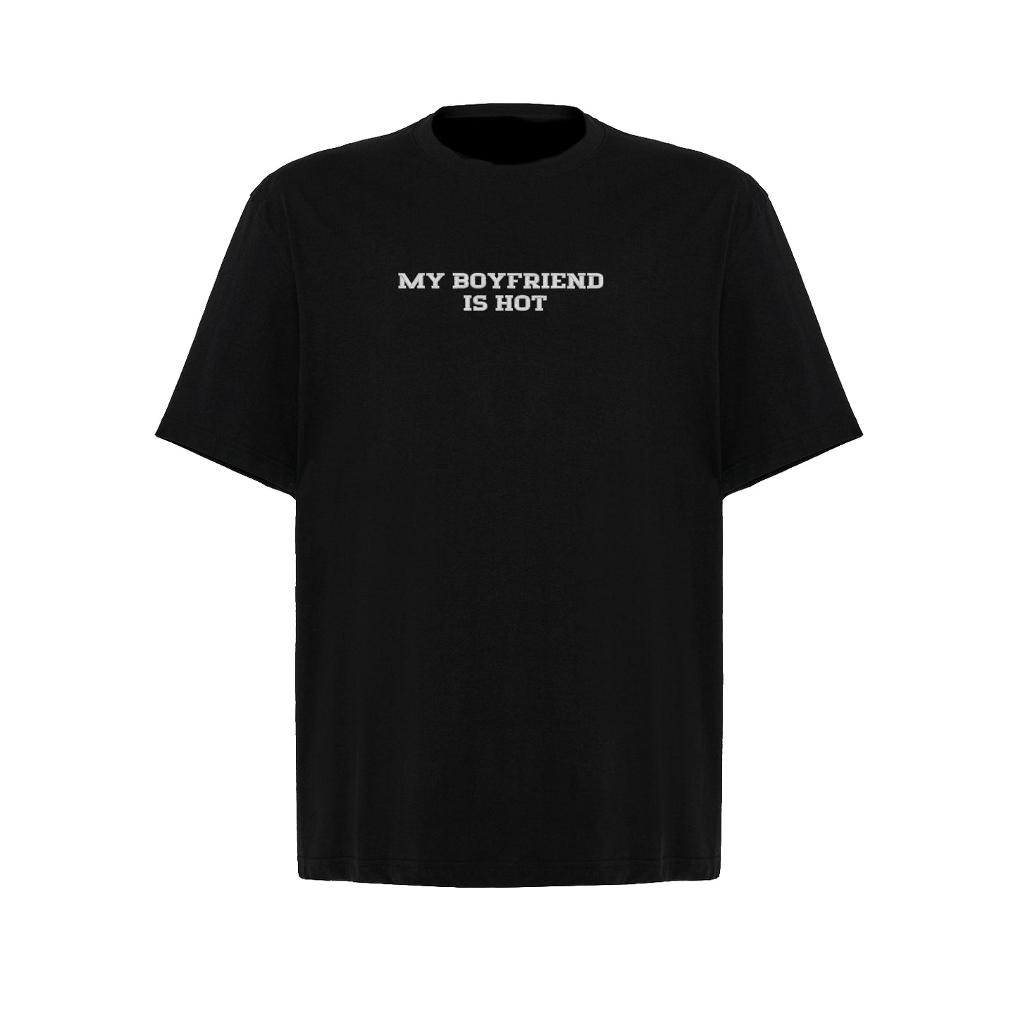 Koszulka oversize z haftem „My Boyfriend Is Hot"