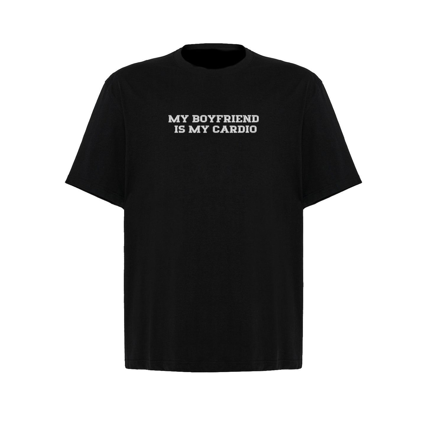 Koszulka oversize z haftem „My boyfriend is my cardio"