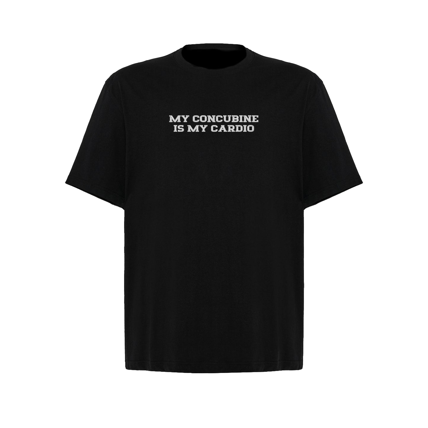 Koszulka oversize z haftem „My Concubine Is My Cardio"