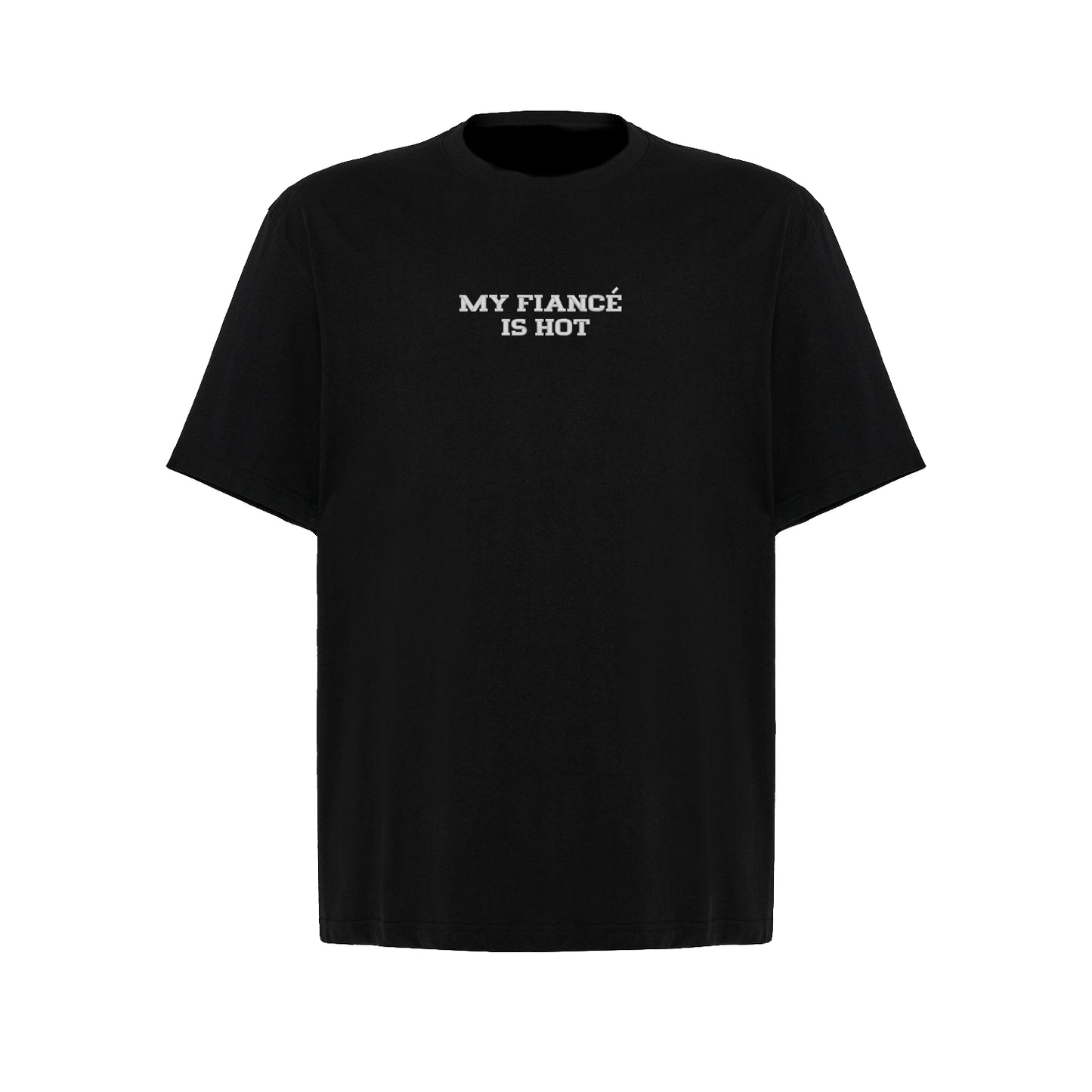 Koszulka oversize z haftem „MY FIANCE IS HOT"