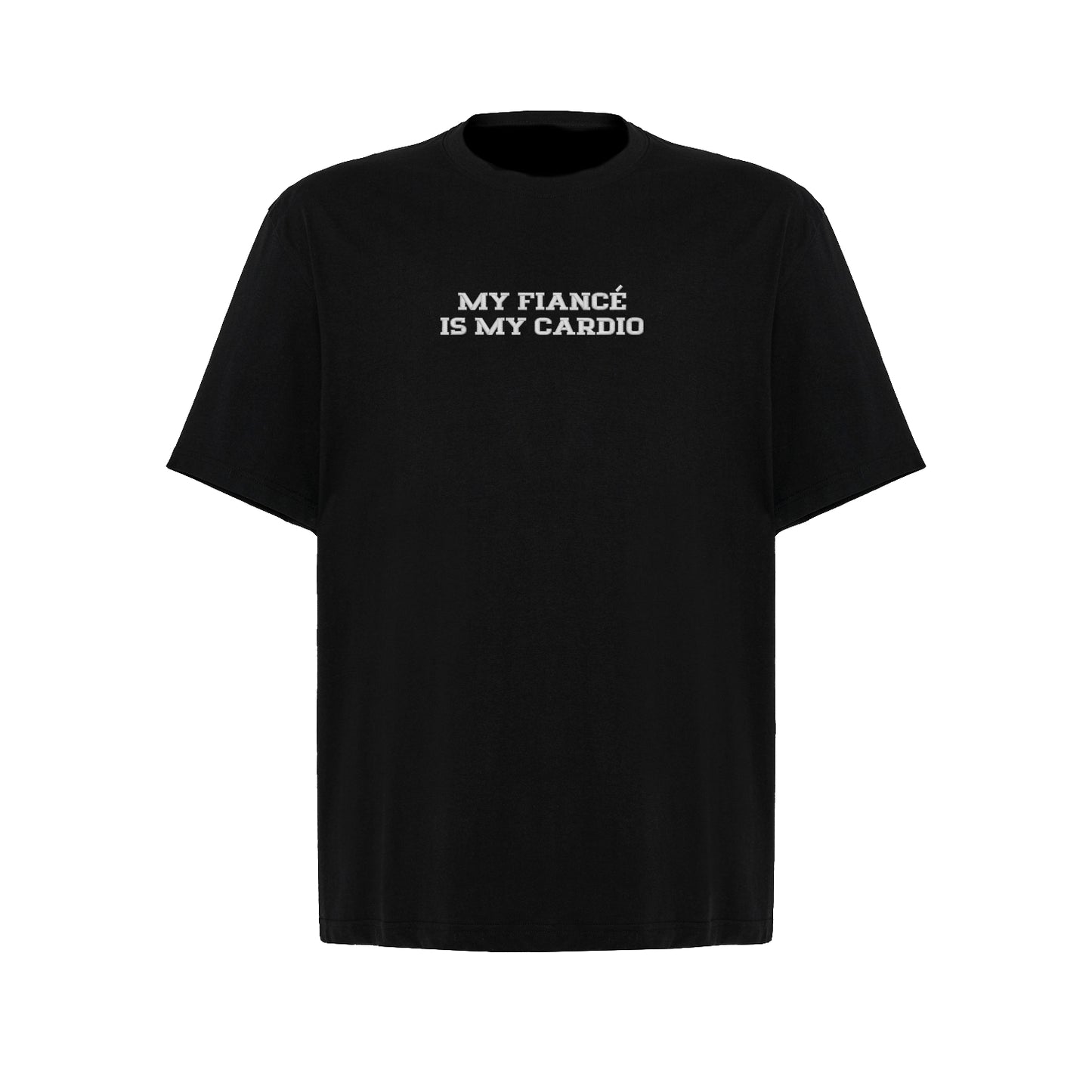 Koszulka oversize z haftem „MY FIANCE IS MY CARDIO"