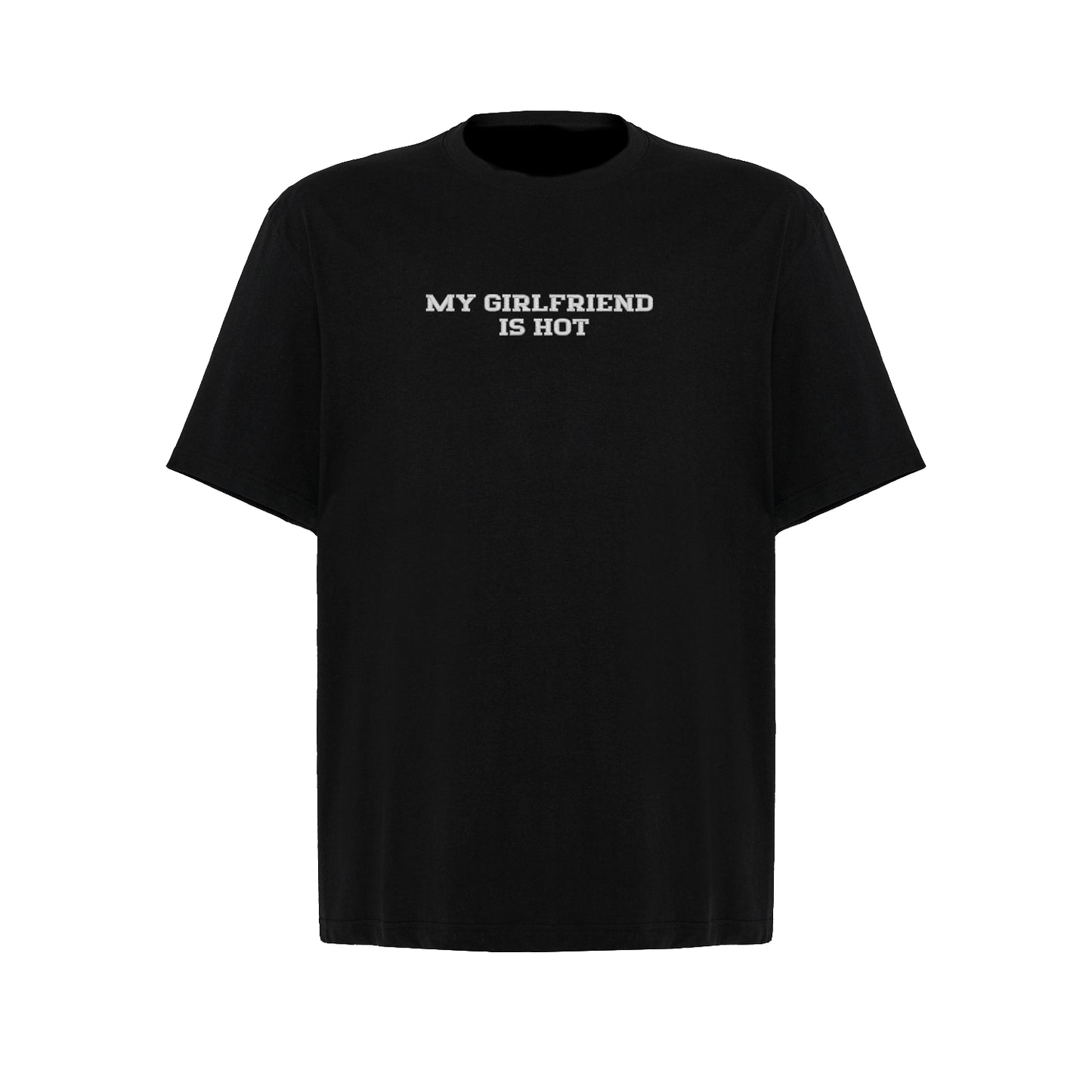Koszulka oversize z haftem „My girlfriend is hot"