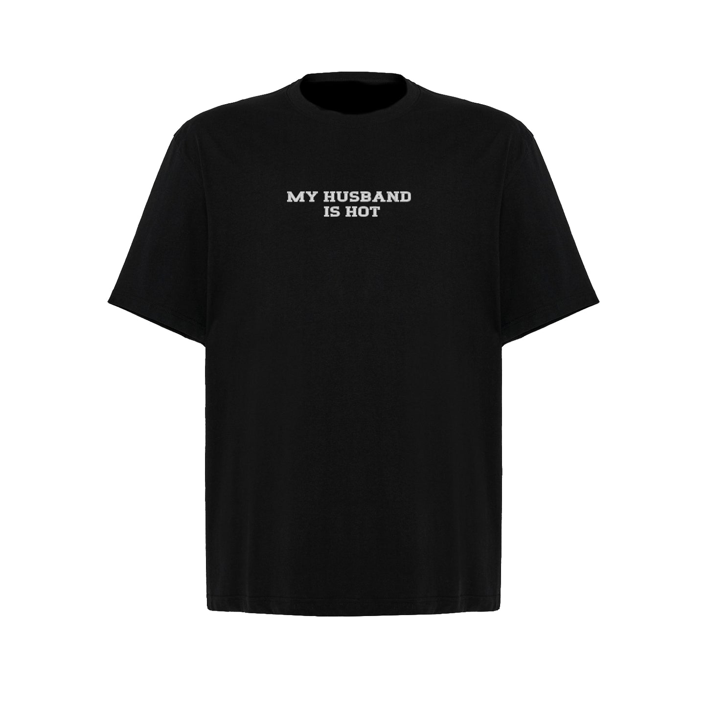 Koszulka oversize z haftem „MY HUSBAND IS HOT"