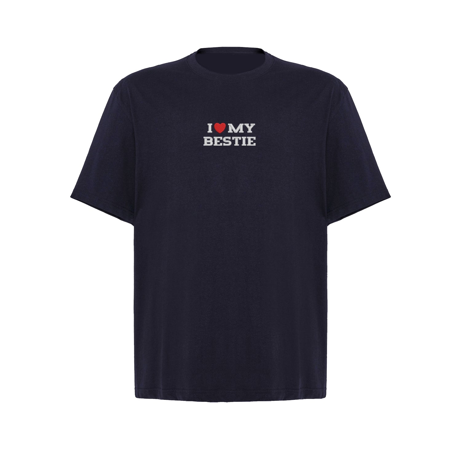 Koszulka oversize z haftem „I love MY BESTIE