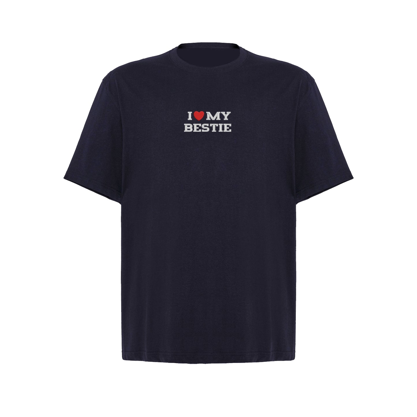 Koszulka oversize z haftem „I love MY BESTIE"