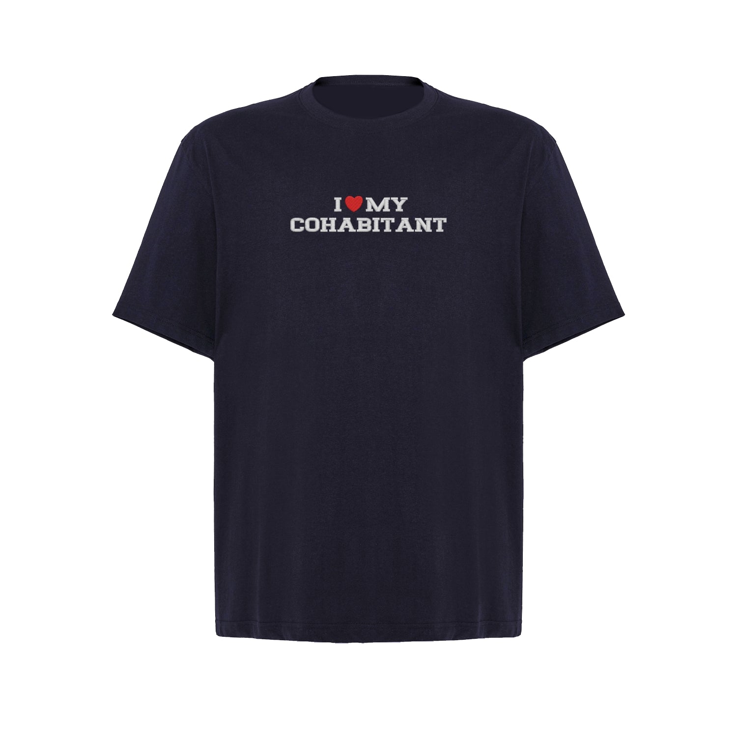 Koszulka oversize z haftem „I love MY Cohabitant