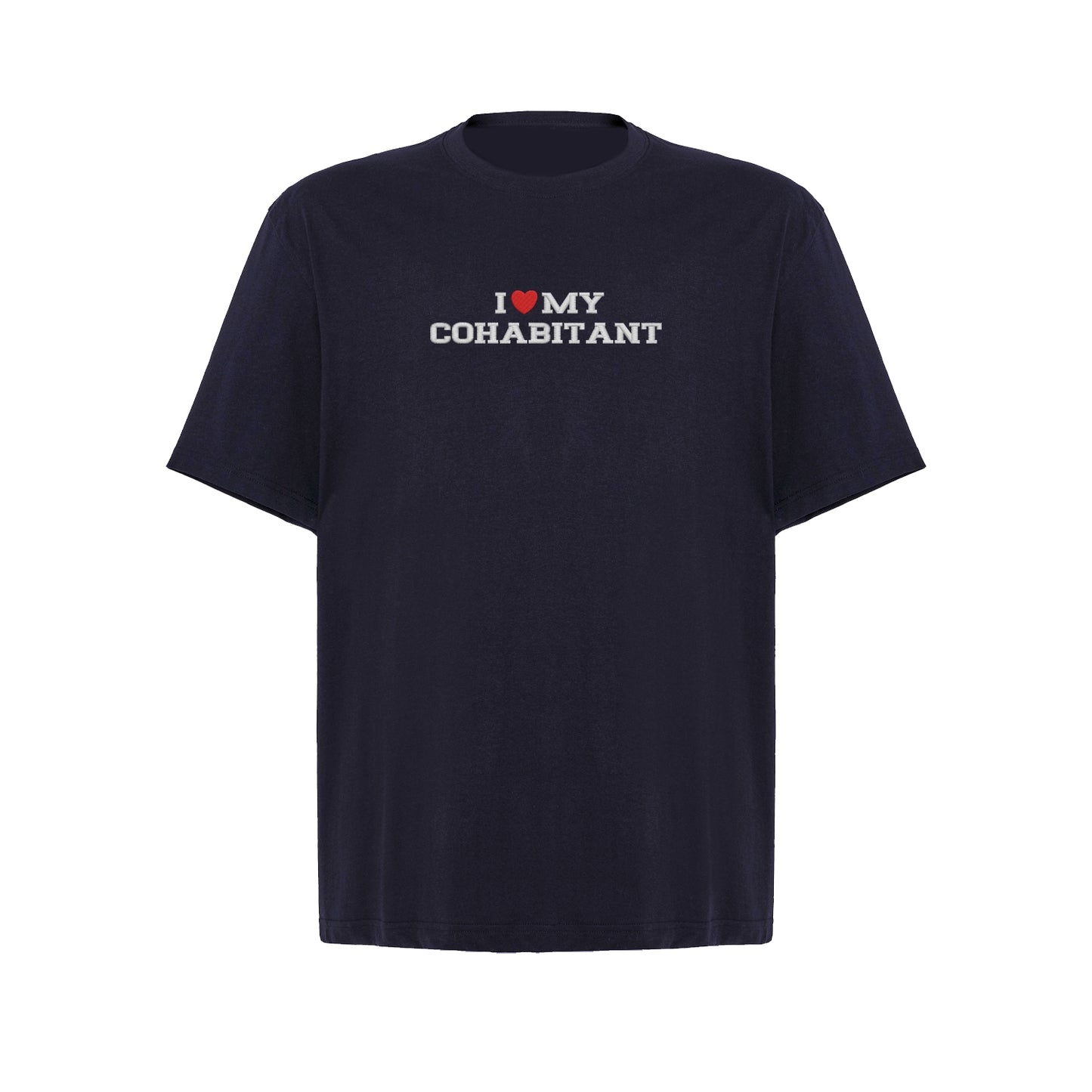 Koszulka oversize z haftem „I love MY Cohabitant"