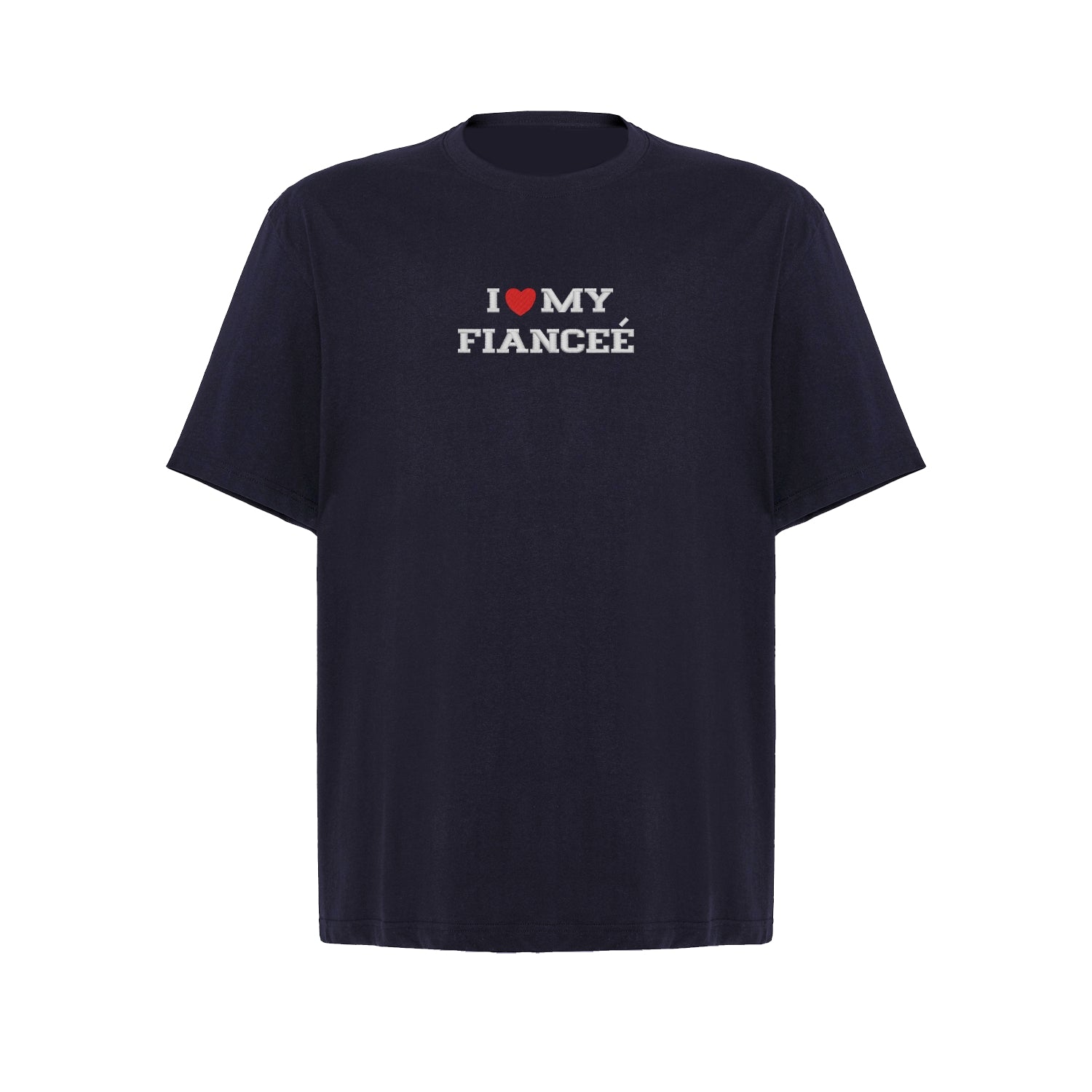 Koszulka oversize z haftem „I love MY FIANCEE
