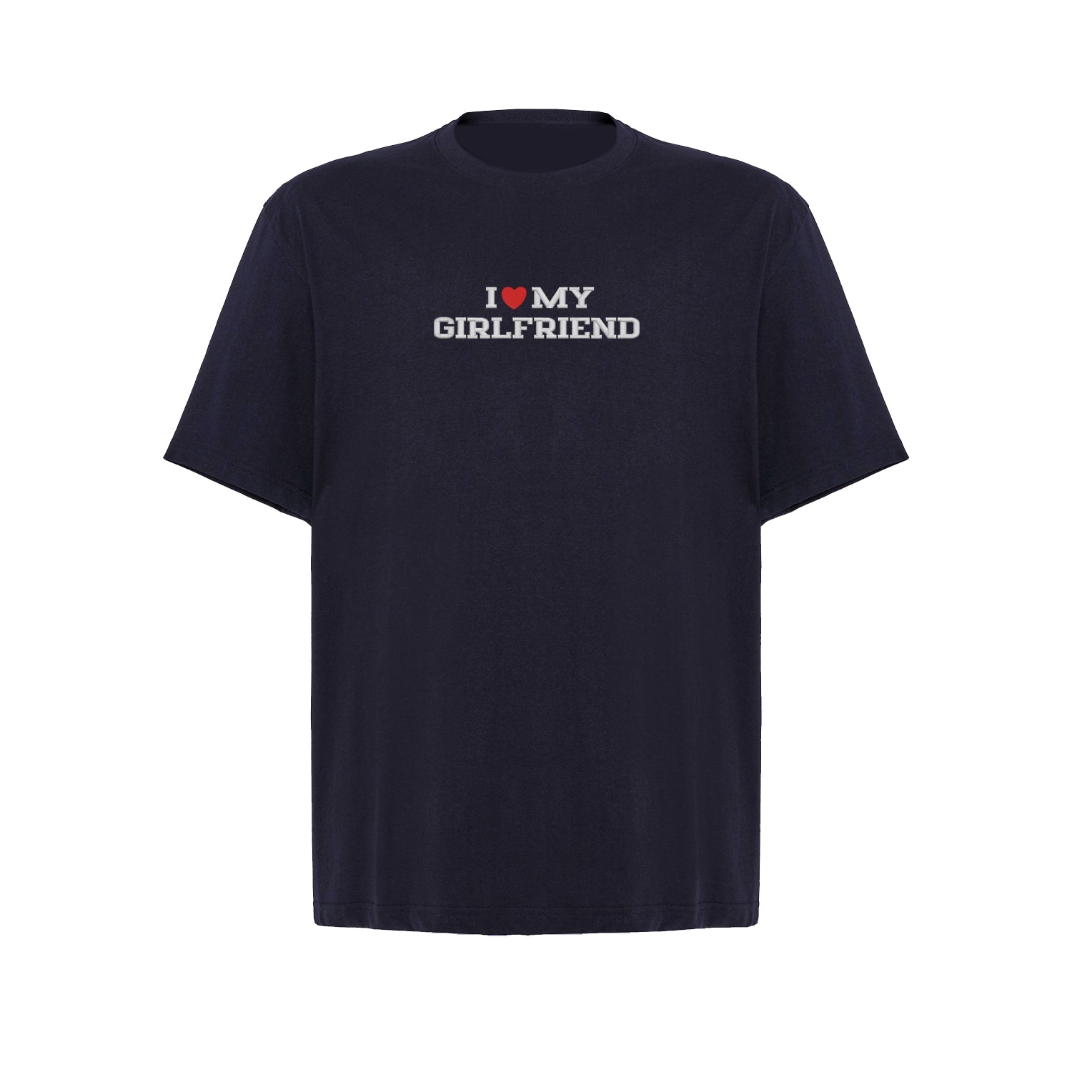 Koszulka oversize z haftem „I love MY GIRLFRIEND