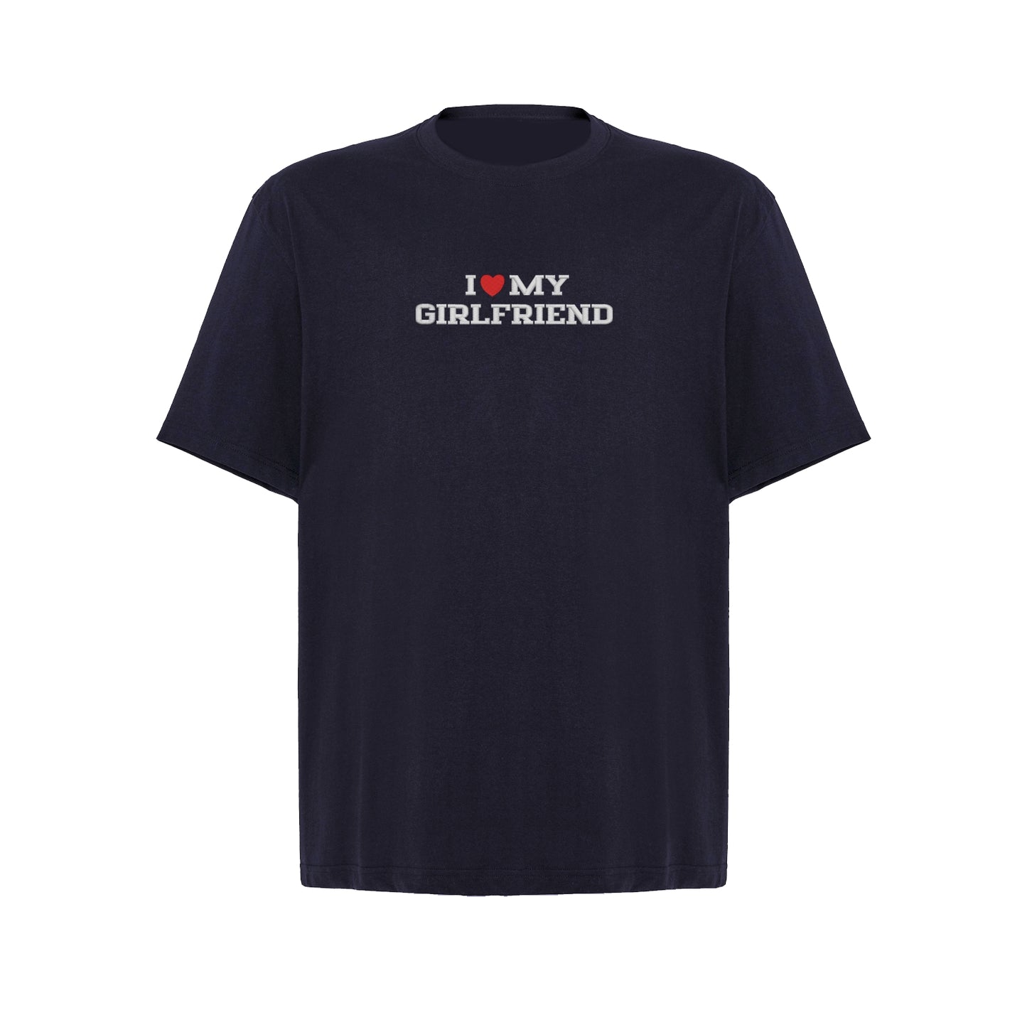 Koszulka oversize z haftem „I love MY GIRLFRIEND"