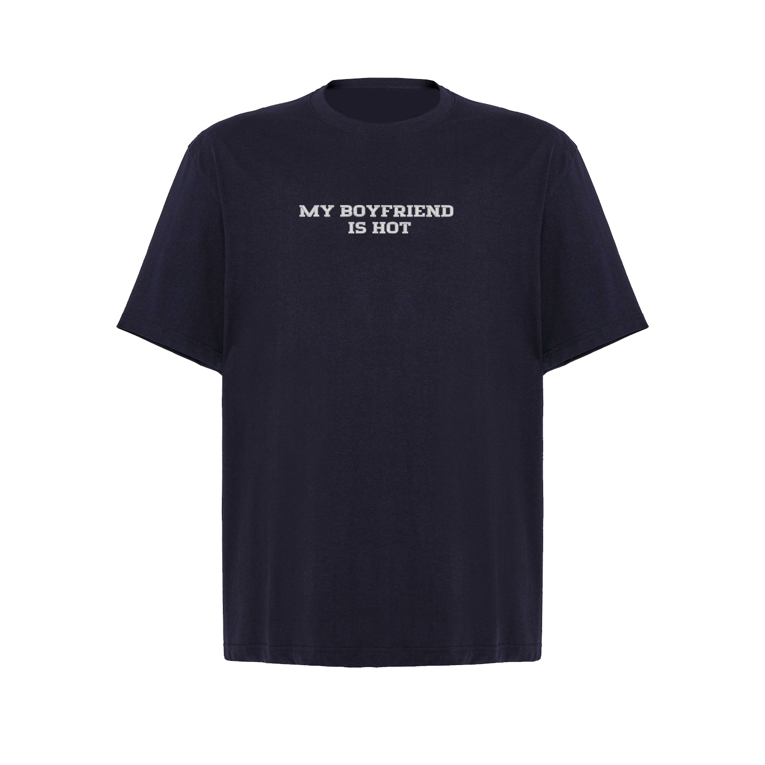 Koszulka oversize z haftem „My Boyfriend Is Hot