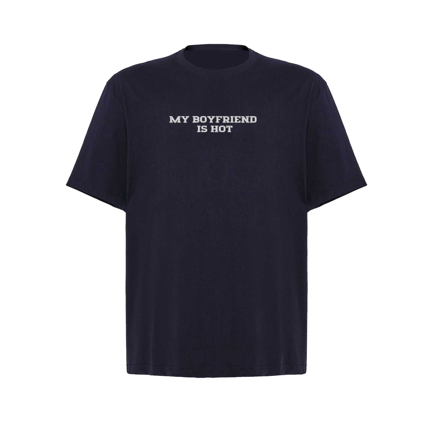 Koszulka oversize z haftem „My Boyfriend Is Hot"