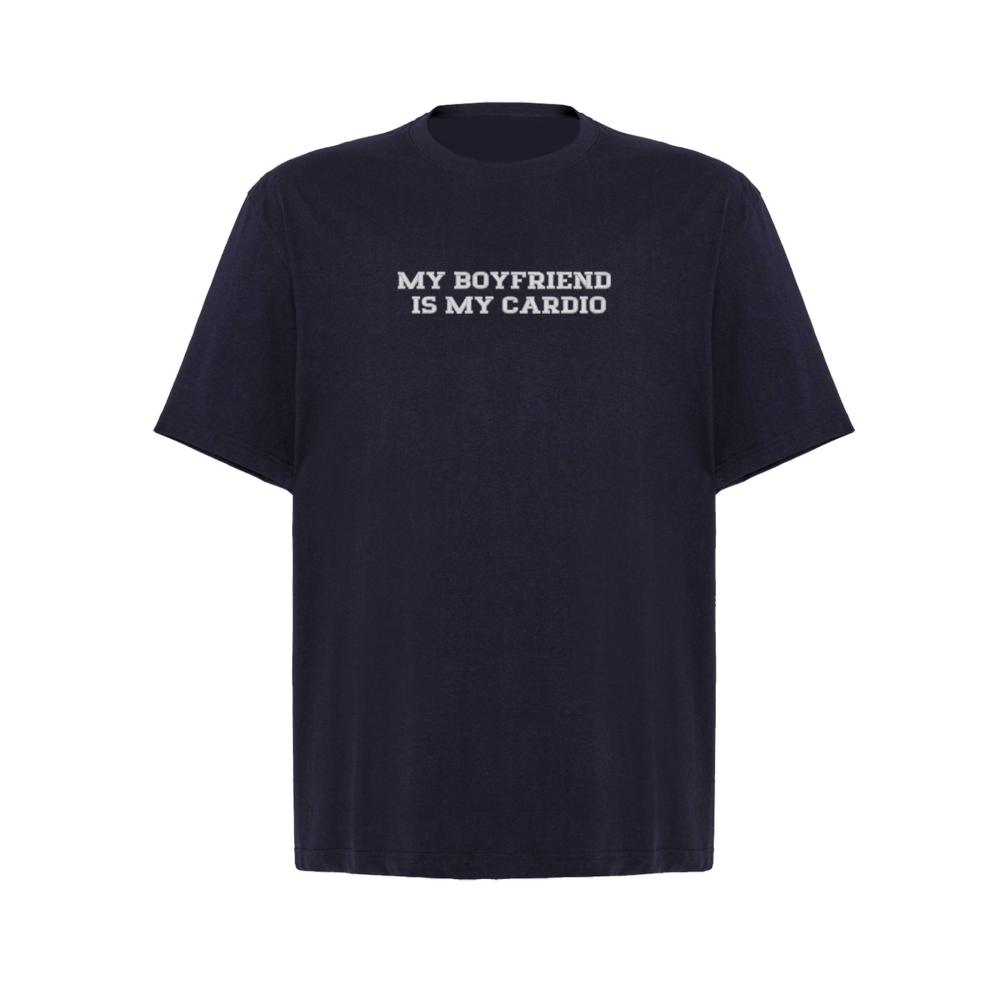 Koszulka oversize z haftem „My boyfriend is my cardio"