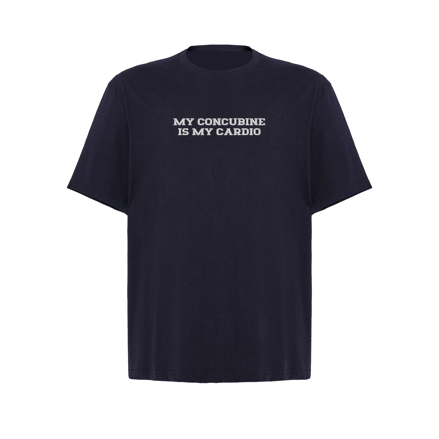 Koszulka oversize z haftem „My Concubine Is My Cardio