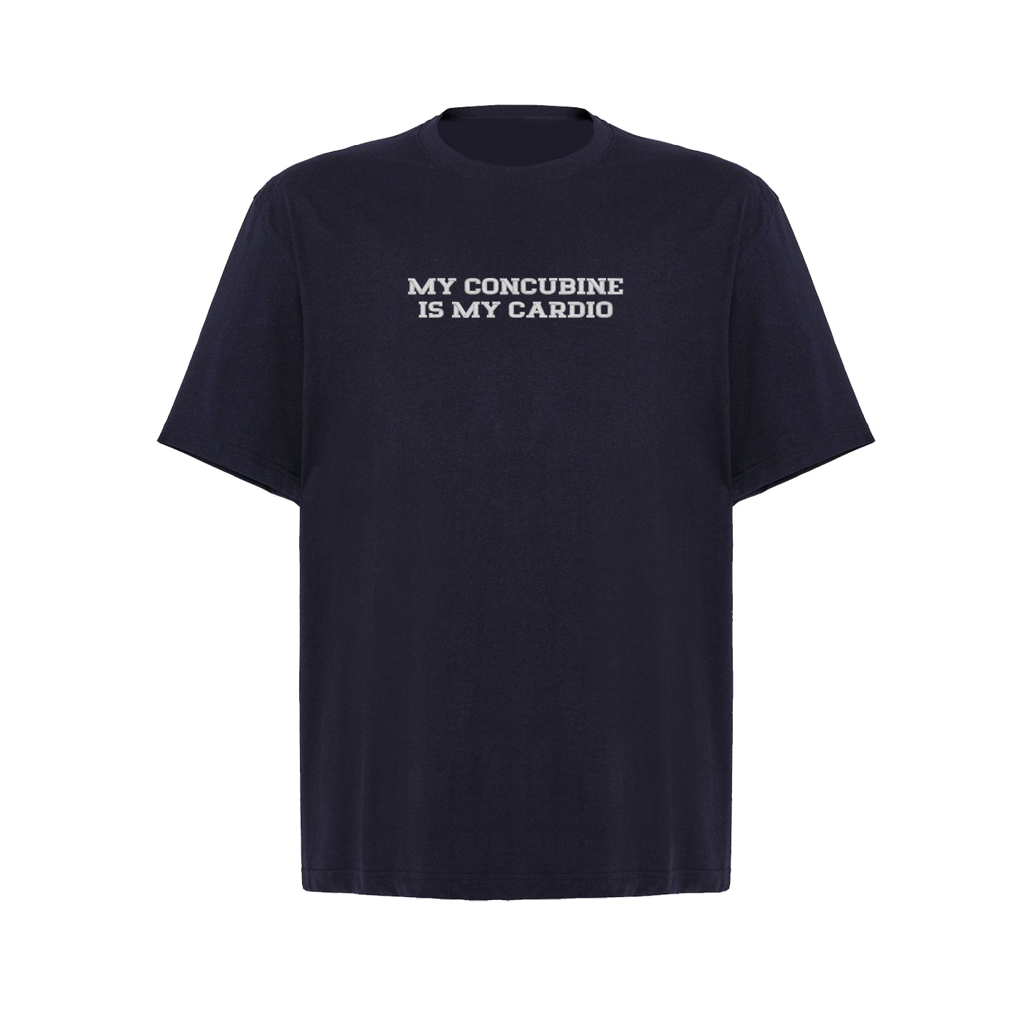 Koszulka oversize z haftem „My Concubine Is My Cardio"