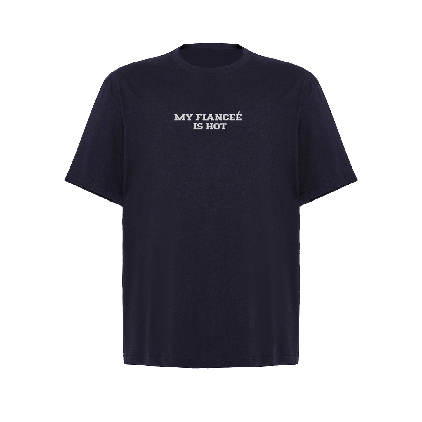 Koszulka oversize z haftem „MY FIANCEE IS HOT"