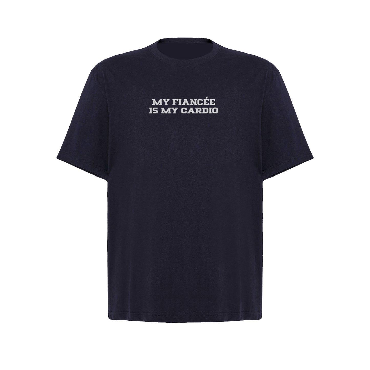 Koszulka oversize z haftem „MY FIANCEE IS MY CARDIO"