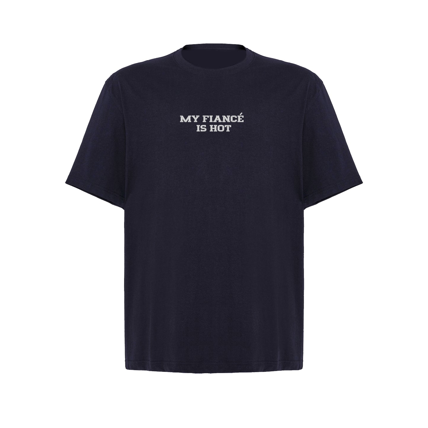 Koszulka oversize z haftem „MY FIANCE IS HOT"