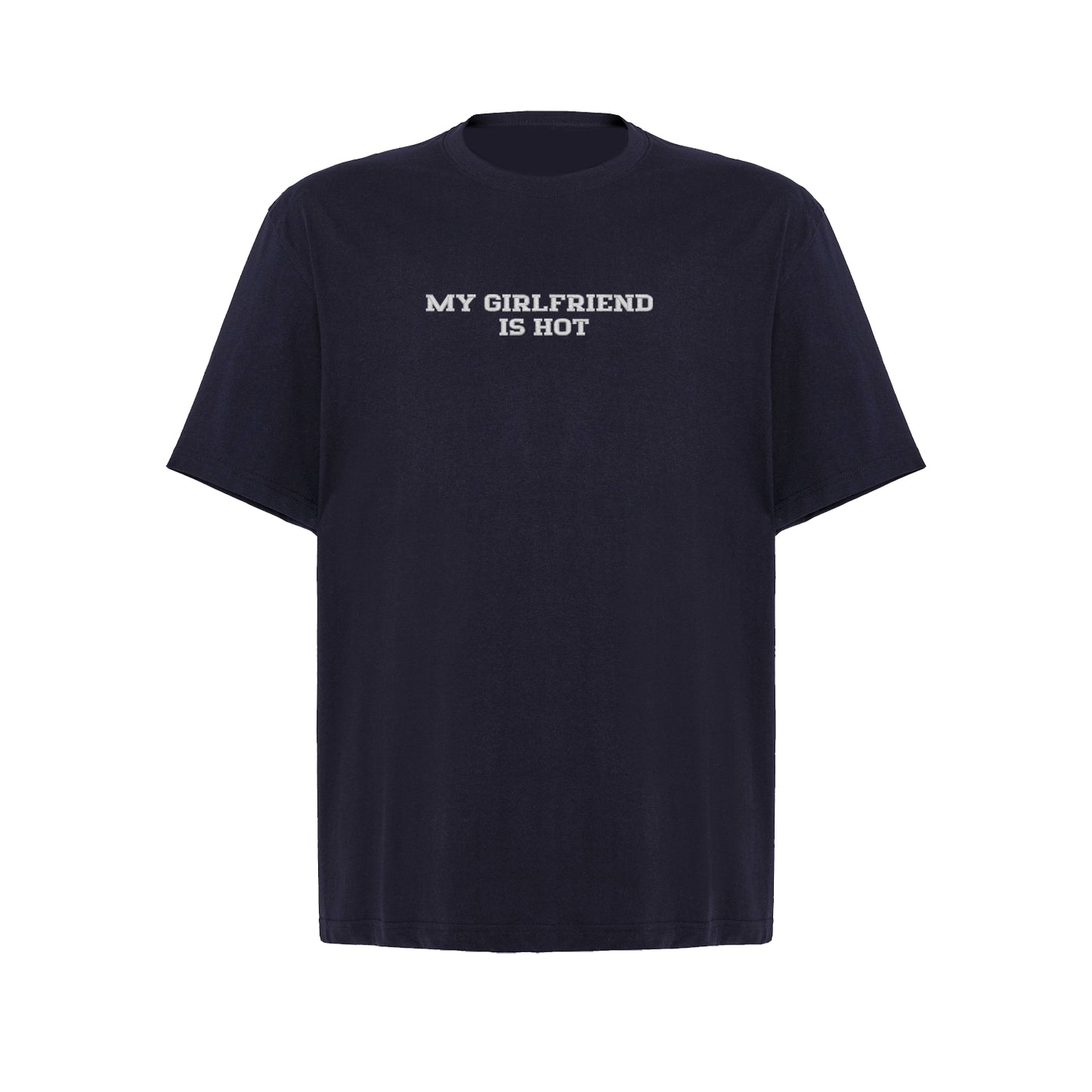 Koszulka oversize z haftem „My girlfriend is hot"