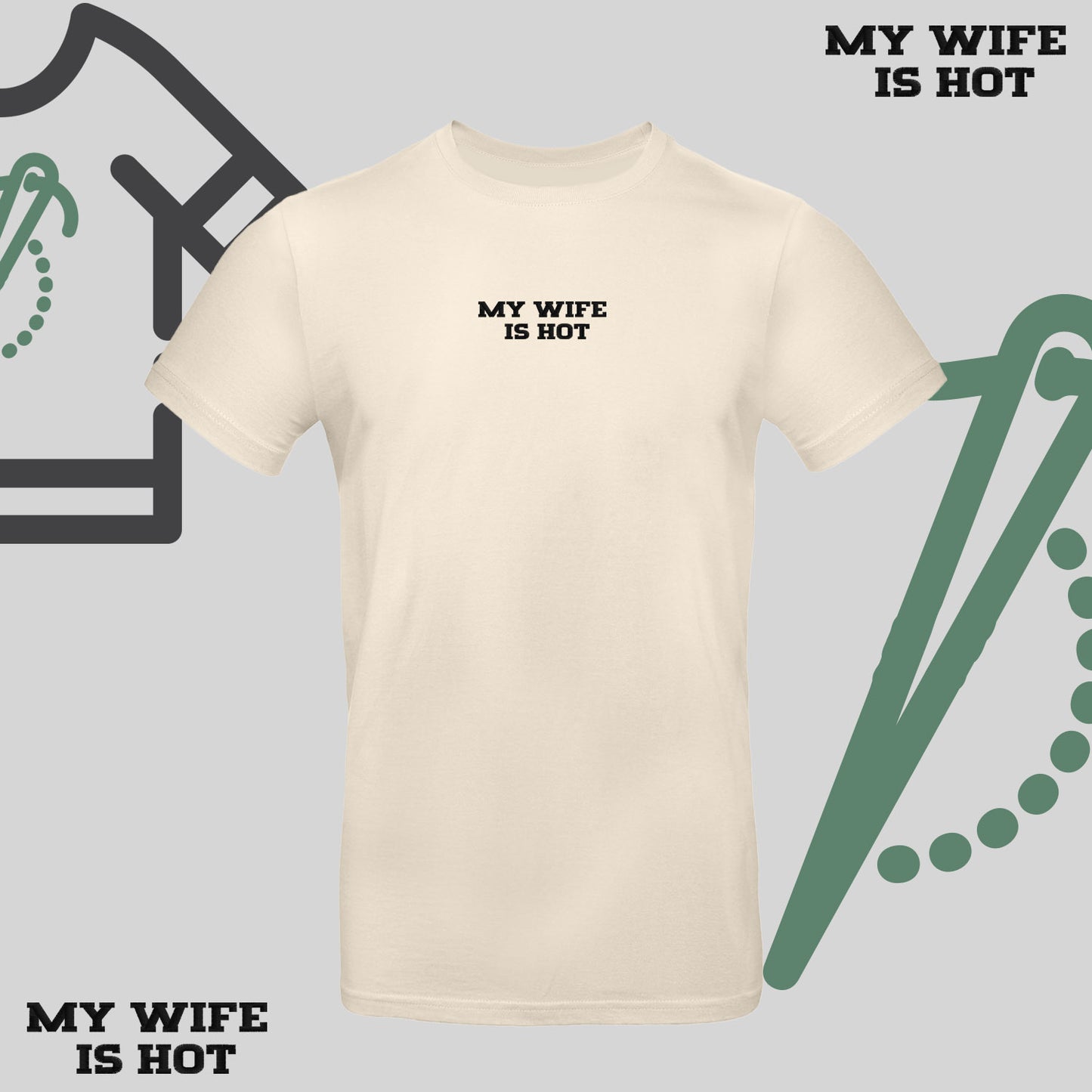 Koszulka unisex z haftem „MY WIFE IS HOT"