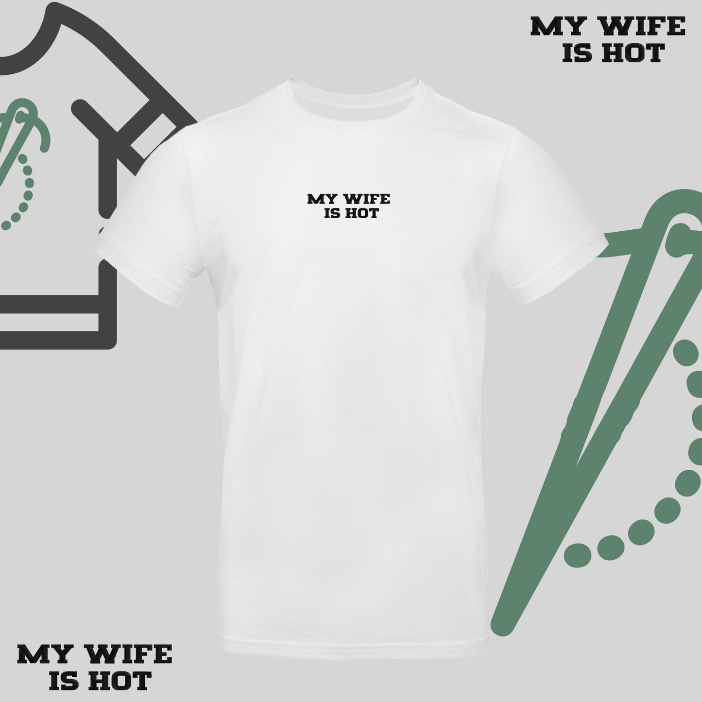 Koszulka unisex z haftem „MY WIFE IS HOT"