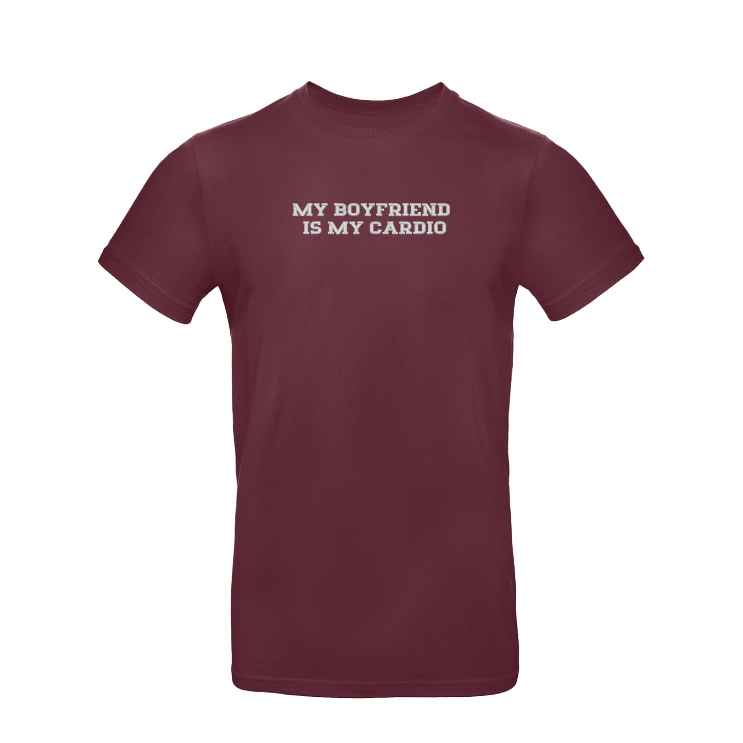 Koszulka unisex z haftem „My boyfriend is my cardio"