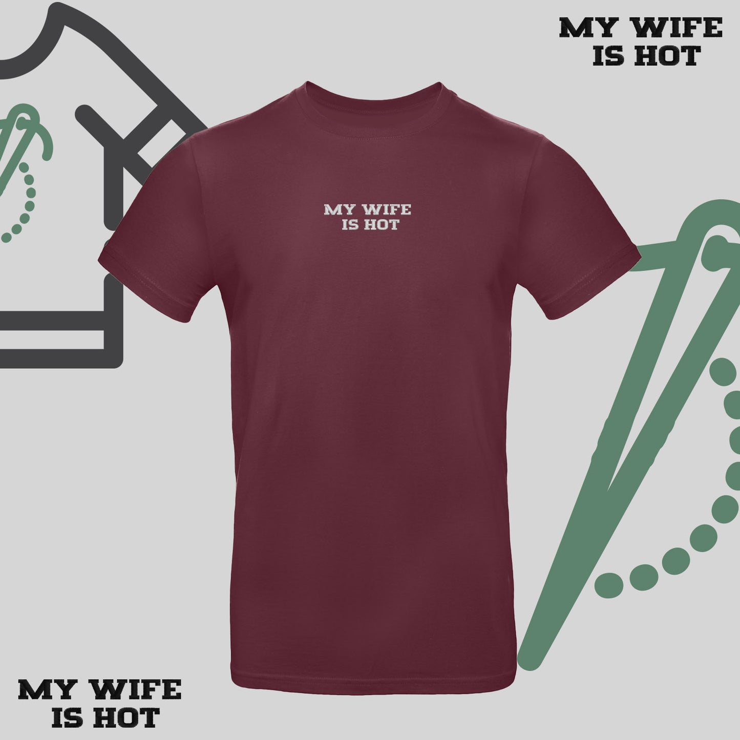 Koszulka unisex z haftem „MY WIFE IS HOT"