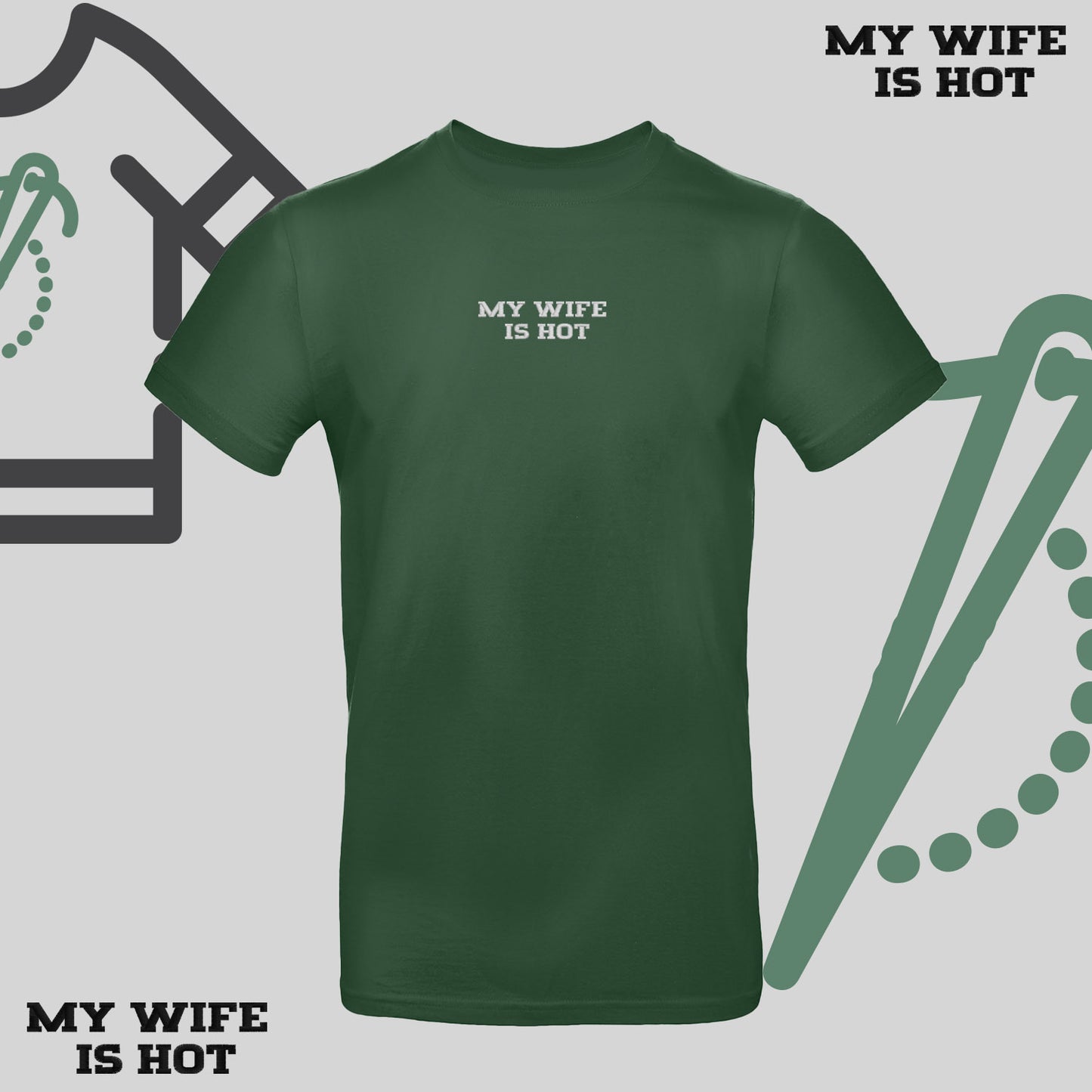 Koszulka unisex z haftem „MY WIFE IS HOT"