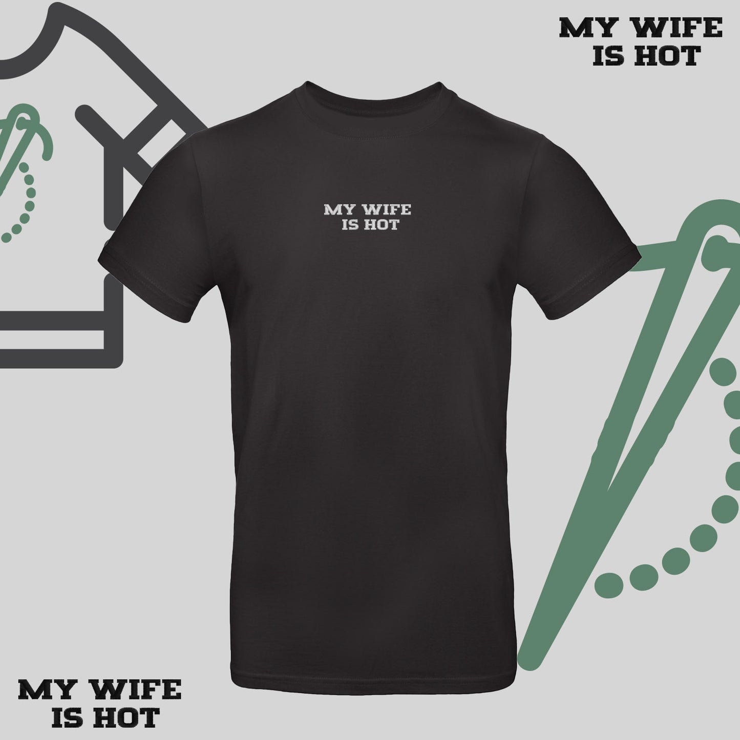 Koszulka unisex z haftem „MY WIFE IS HOT"