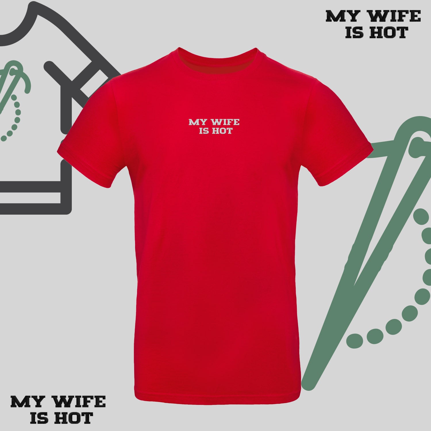 Koszulka unisex z haftem „MY WIFE IS HOT