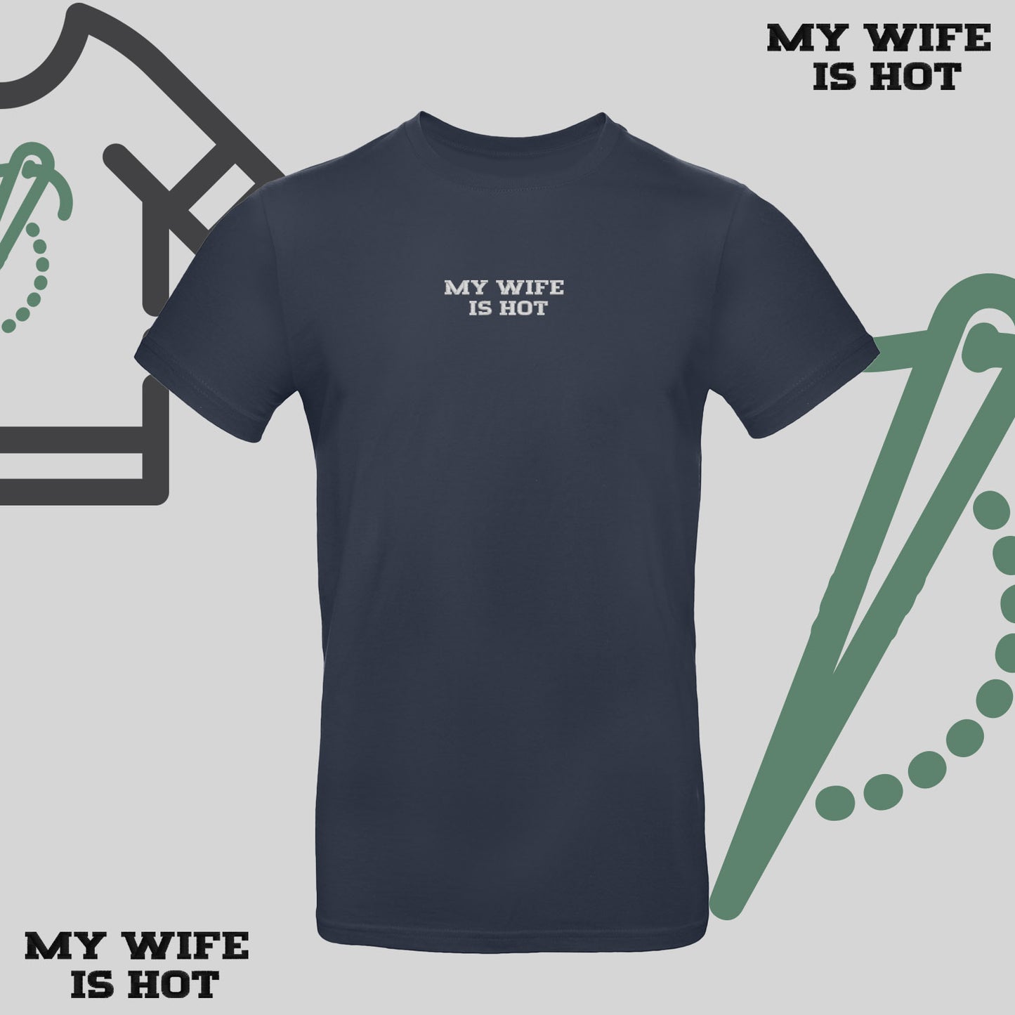 Koszulka unisex z haftem „MY WIFE IS HOT"
