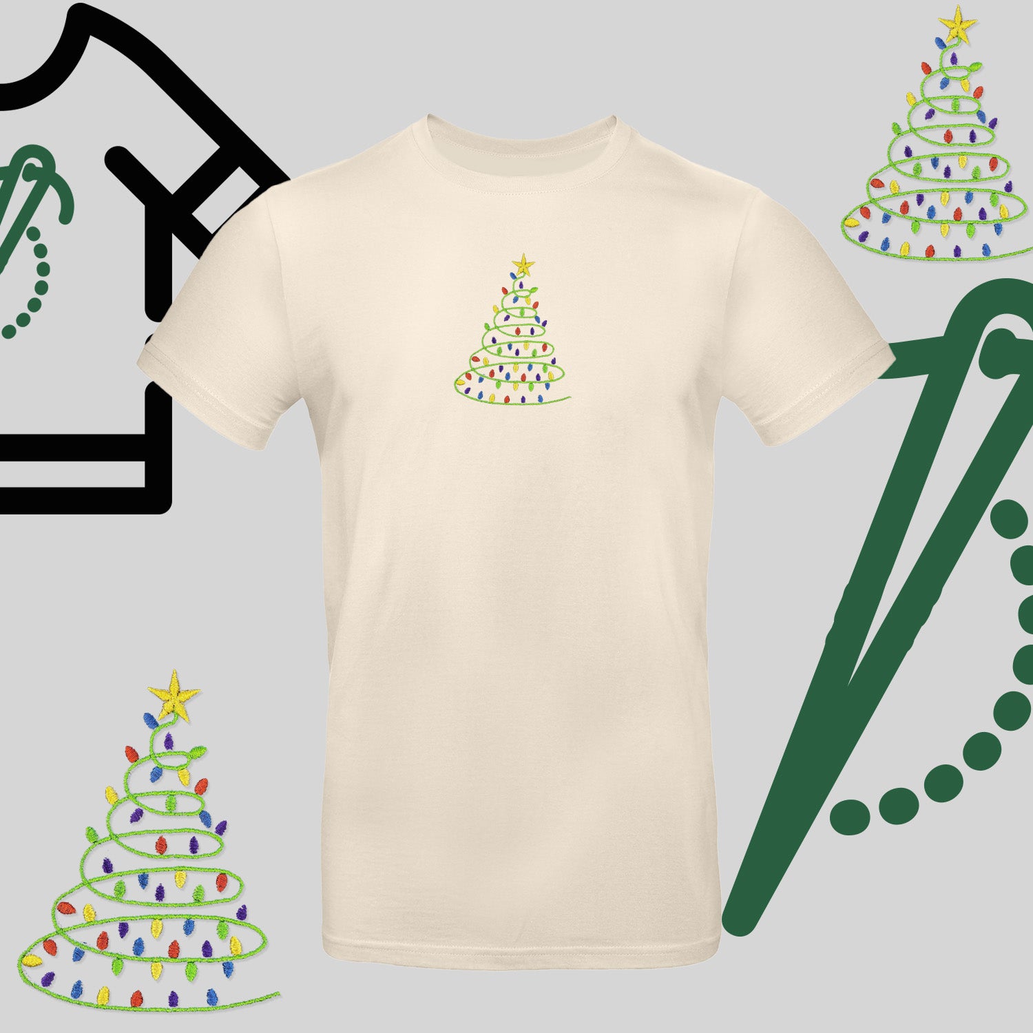 Koszulka unisex  "Choinka" – haft komputerowy, styl z pozytywnym przekazem