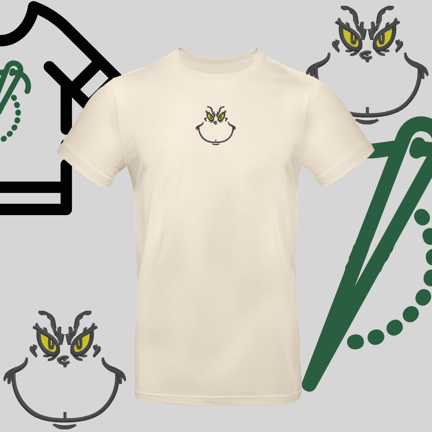 Koszulka unisex  "Grinch" – haft komputerowy, styl z pozytywnym przekazem