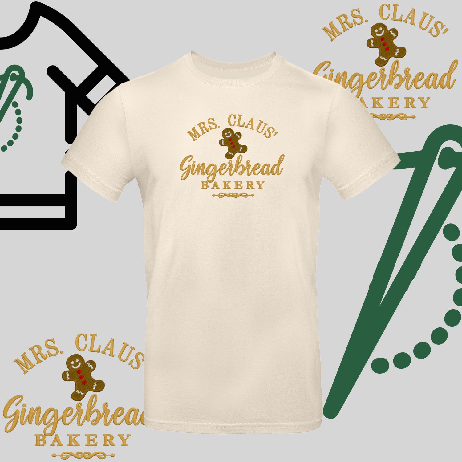 Koszulka unisex  "Gingerbread" – haft komputerowy, styl z pozytywnym przekazem