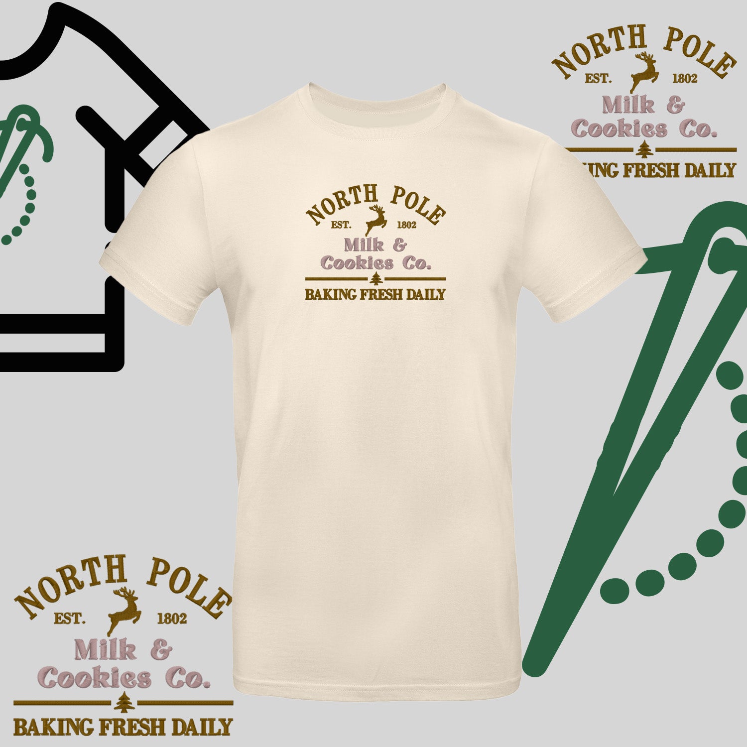 Koszulka unisex  "Northe Pole" – haft komputerowy, styl z pozytywnym przekazem