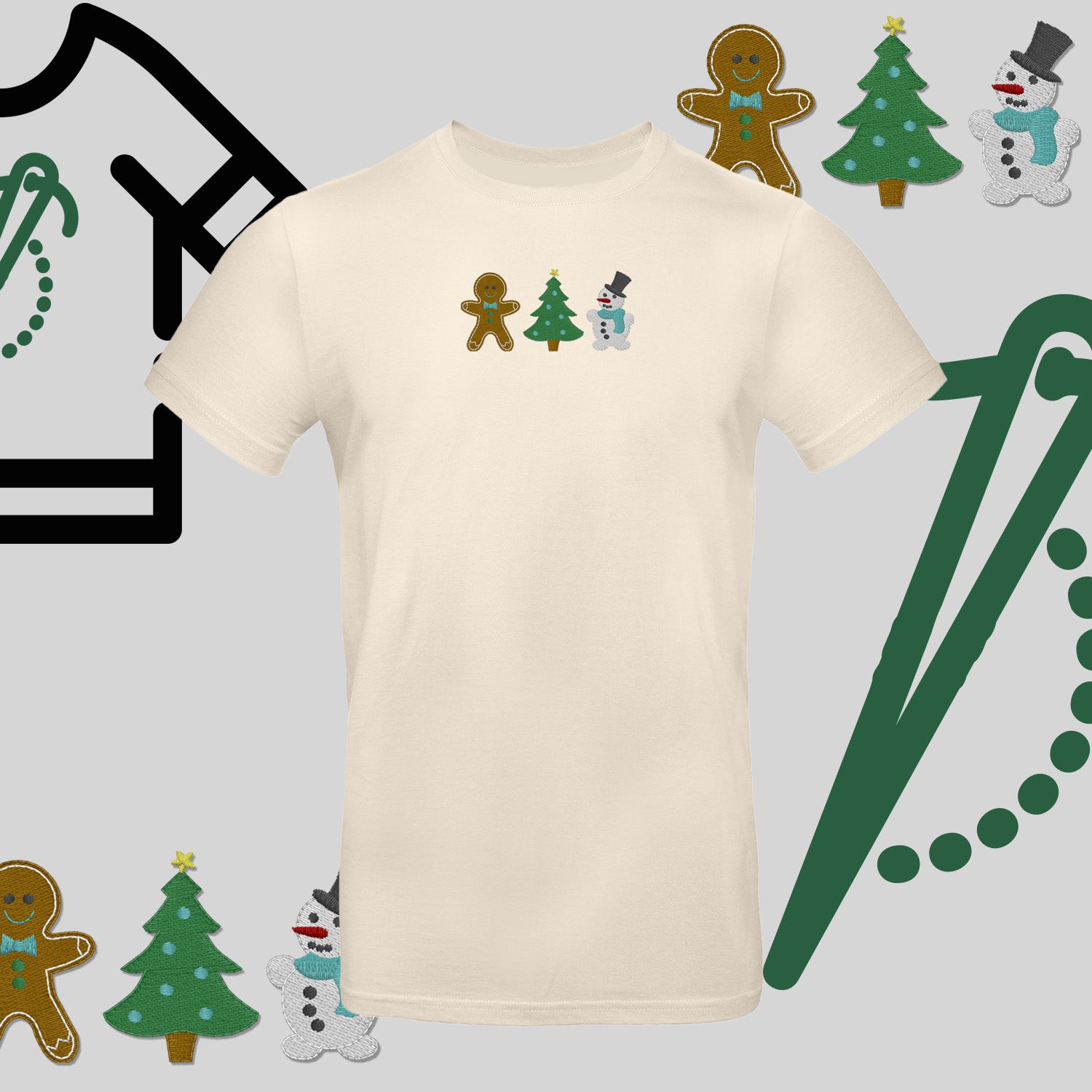 Koszulka unisex  "Świąteczna Gromada" – haft komputerowy, styl z pozytywnym przekazem