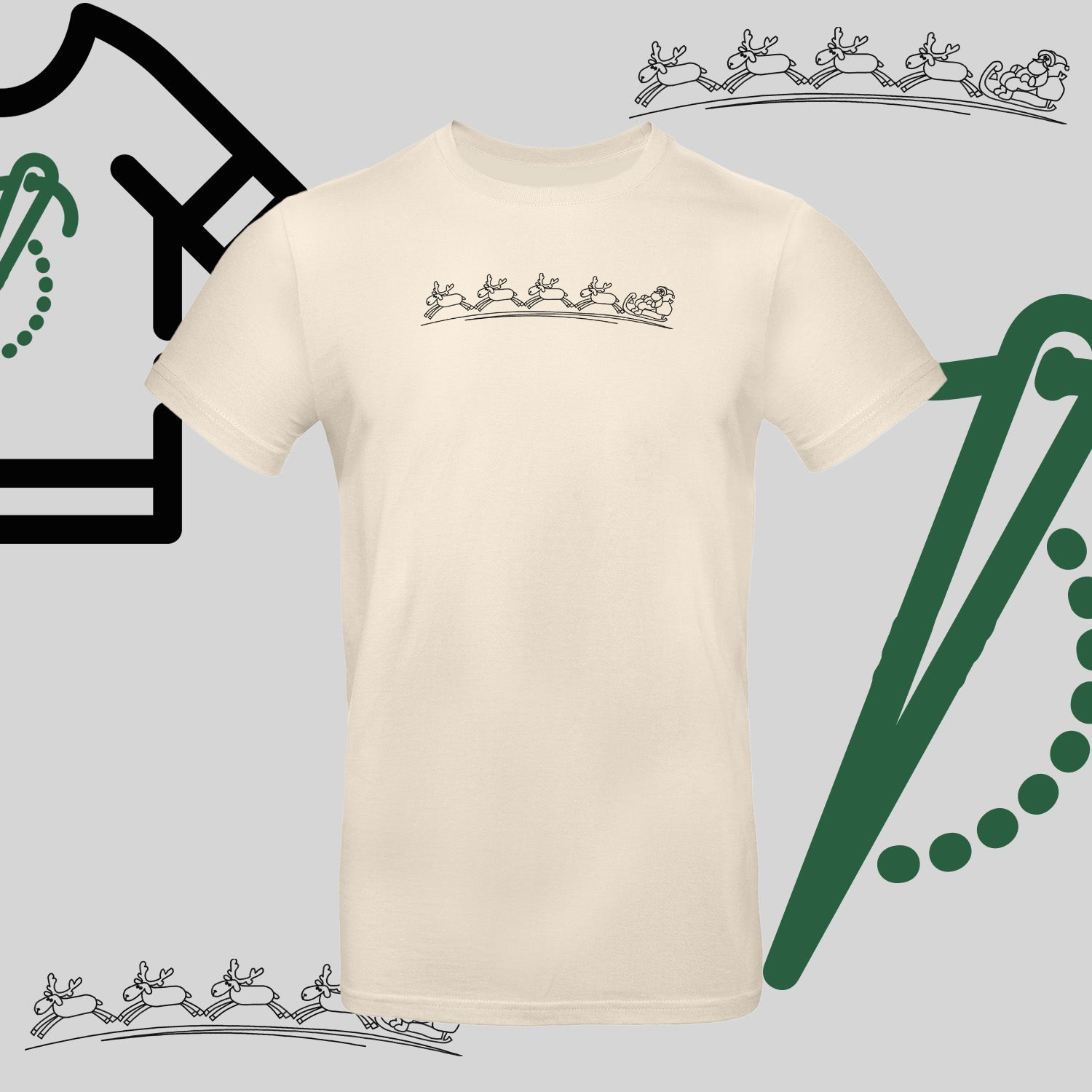 Koszulka unisex  "Zaprzęg Świąteczny" – haft komputerowy, styl z pozytywnym przekazem