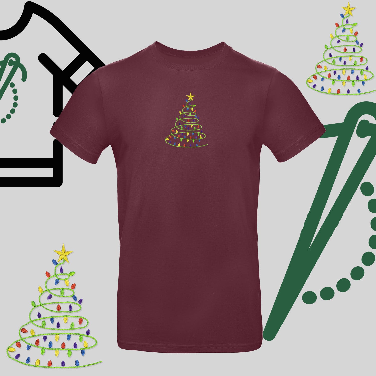Koszulka unisex  "Choinka" – haft komputerowy, styl z pozytywnym przekazem