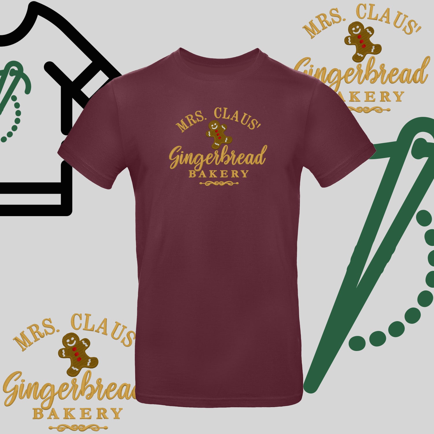 Koszulka unisex  "Gingerbread" – haft komputerowy, styl z pozytywnym przekazem