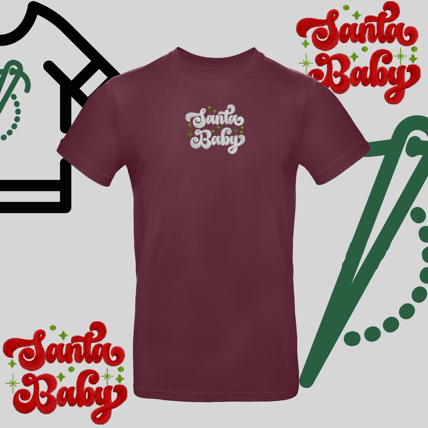 Koszulka unisex  "Santa Baby" – haft komputerowy, styl z pozytywnym przekazem