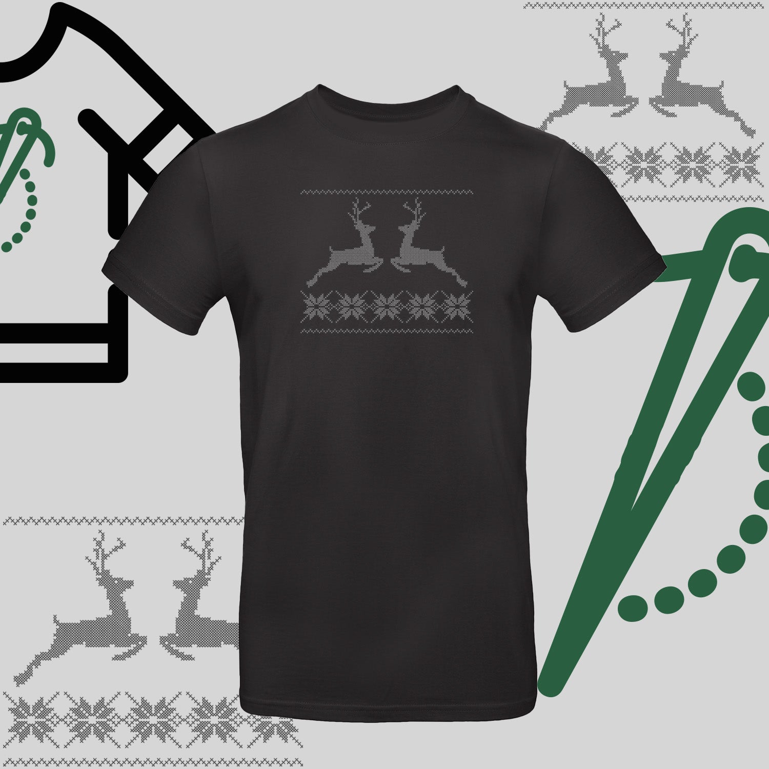 Koszulka unisex  "Renifer Christmas" – haft komputerowy, styl z pozytywnym przekazem