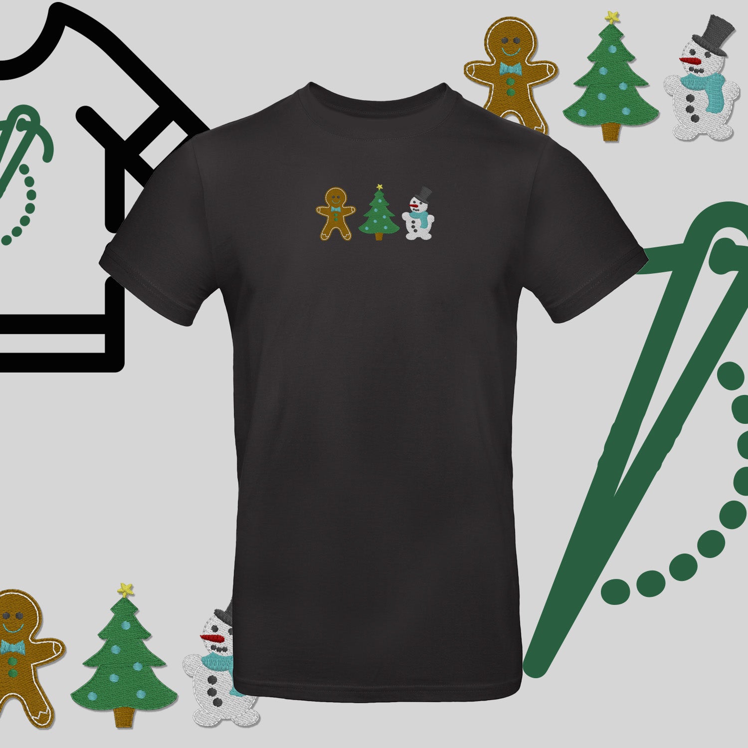 Koszulka unisex  "Świąteczna Gromada" – haft komputerowy, styl z pozytywnym przekazem