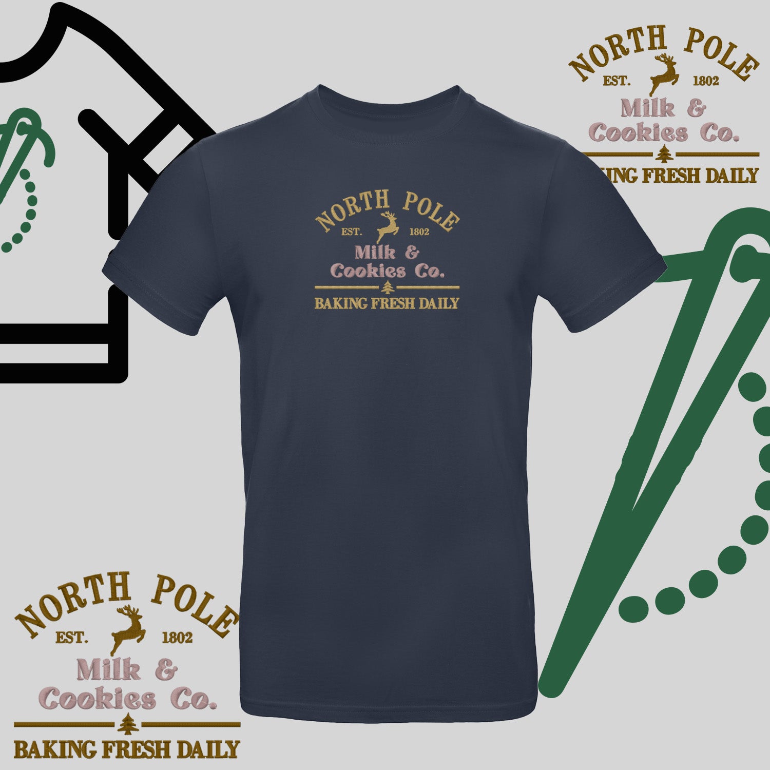 Koszulka unisex  "Northe Pole" – haft komputerowy, styl z pozytywnym przekazem