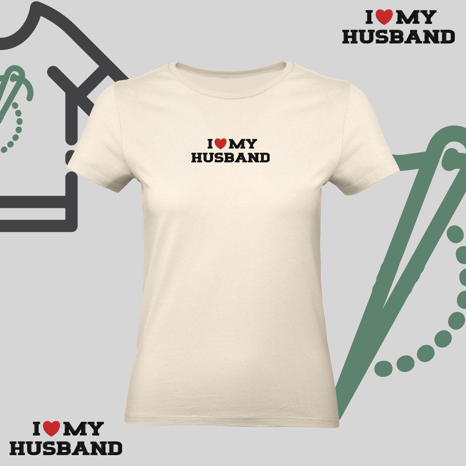 Koszulka damska z haftem „I❤️ MY HUSBAND