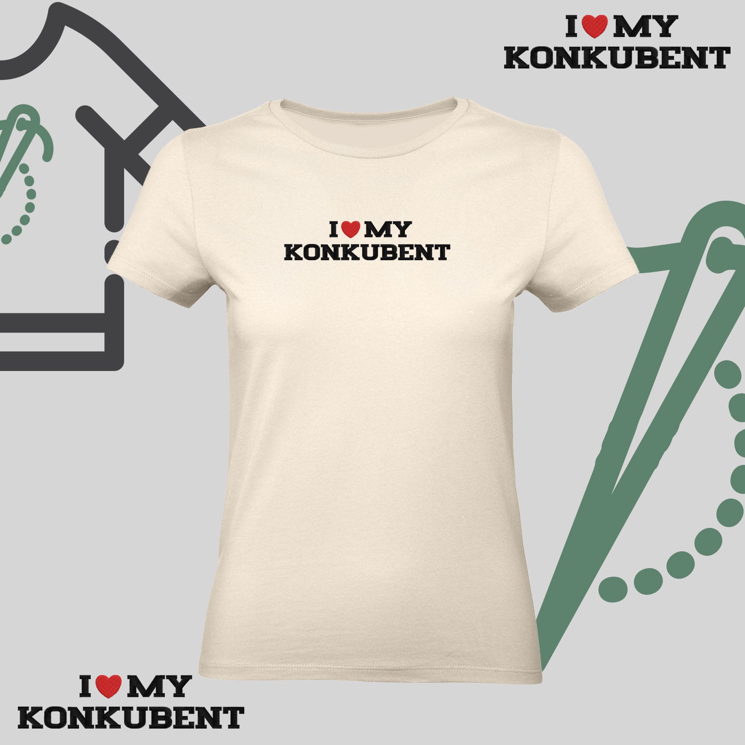 Koszulka damska z haftem „I❤️ MY KONKUBENT