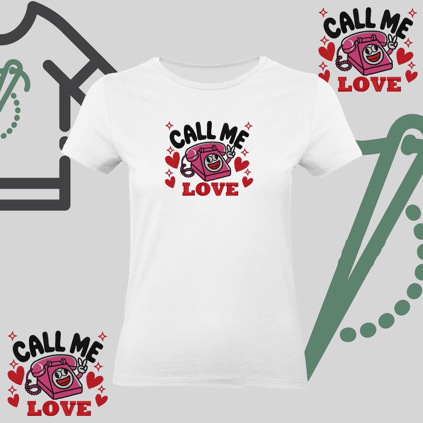 Koszulka damska z haftem "Call Me Love"